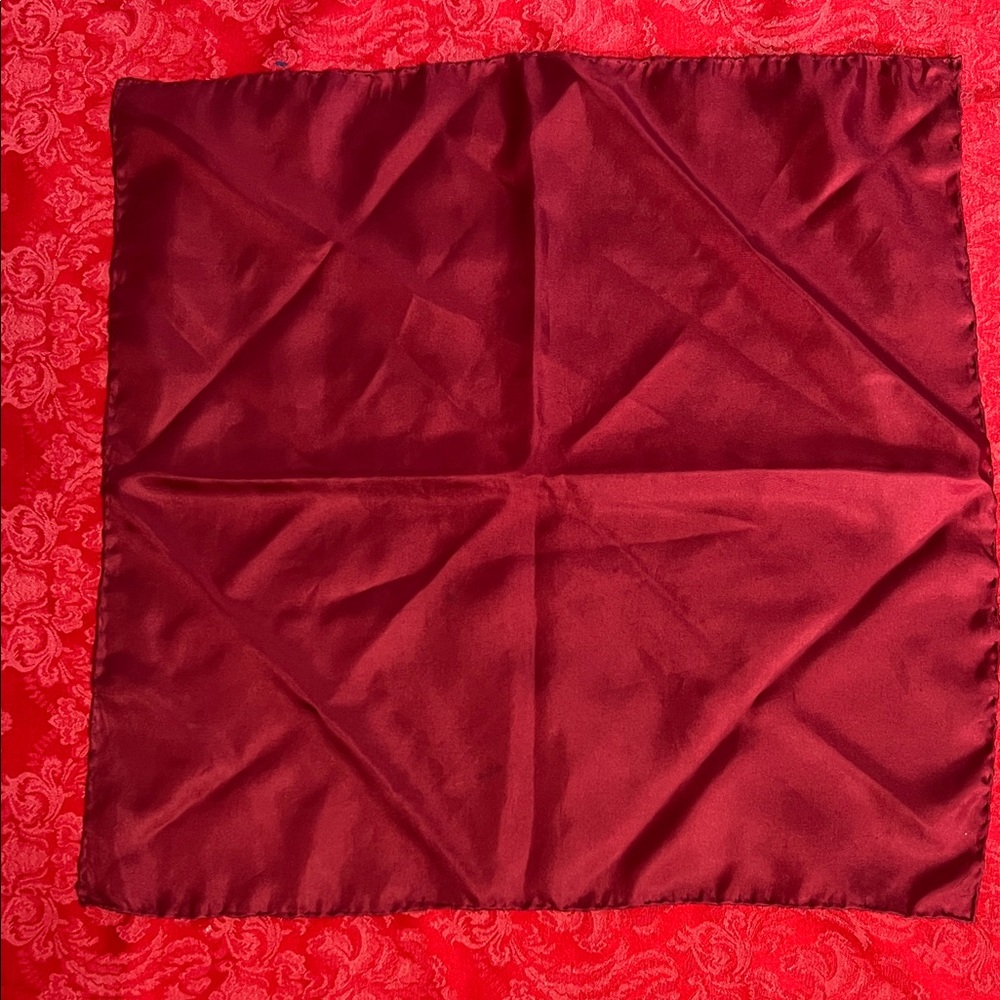 Red Silk Pocket Square 18” Mens Handkerchief Solid Classic Formal Suit